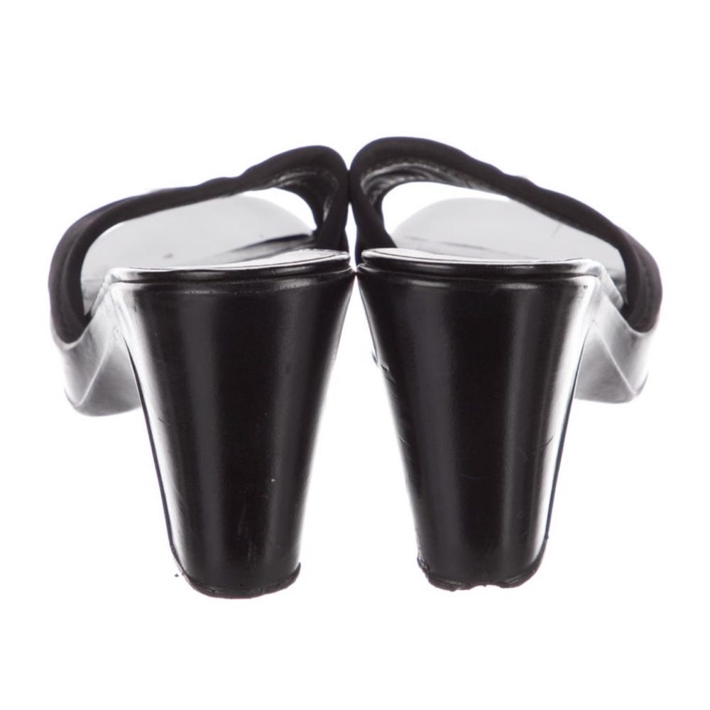 Stuart Weitzman Black Block Sandal Slidea With Pl… - image 3